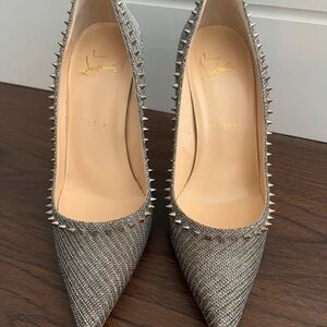 Christian Louboutin Silver Spiked Heels